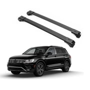 ERKUL Roof Rack Cross Bars for VW Volkswagen Tiguan 2018-2024 | Aluminum Crossbars with Anti Theft Lock for Rooftop | Compatible with Raised Rails - Black