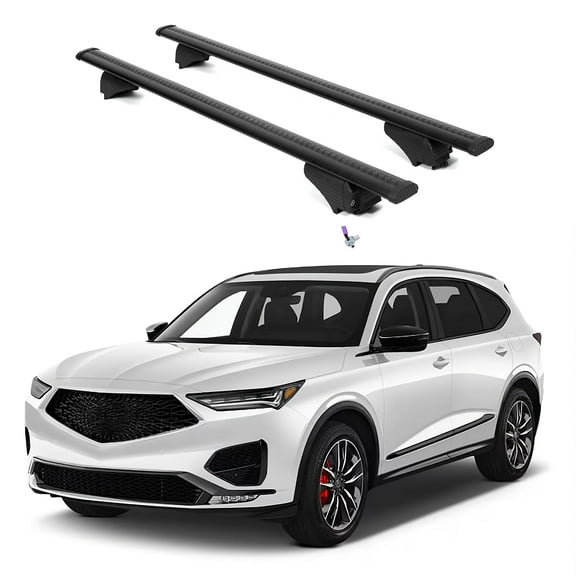 ERKUL Roof Rack Cross Bars for Acura MDX 2022-2025 | Aluminum Crossbars with Anti Theft Lock for Rooftop | Compatible with Flush Rails - Black