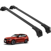 ERKUL Roof Rack Cross Bars for BMW X5 F15 2014-2018 | Aluminum Crossbars with Anti Theft Lock for Rooftop | Compatible with Flush Rails - Black