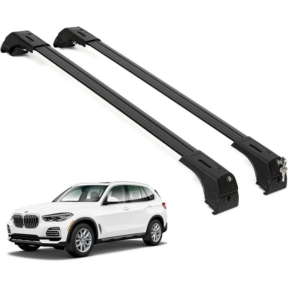 ERKUL Roof Rack Cross Bars for BMW X5 G05 2019-2024 | Anti-Theft Lock Aluminum Crossbars for Rooftop, Cargo Carrier | Black