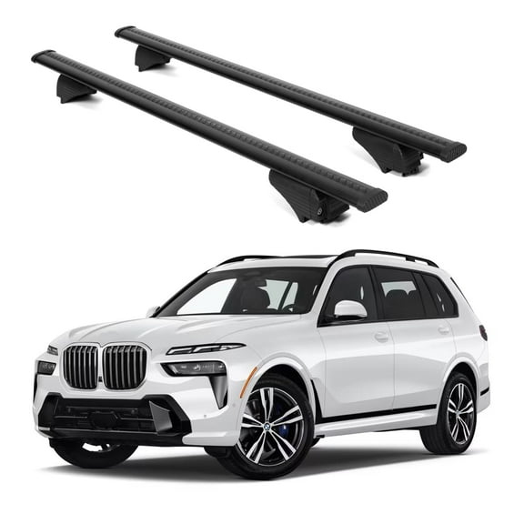 ERKUL Roof Rack Cross Bars for BMW X7 (G07) 2019-2025 | Aluminum Crossbars with Anti Theft Lock for Rooftop | Compatible with Raised Rails - Black