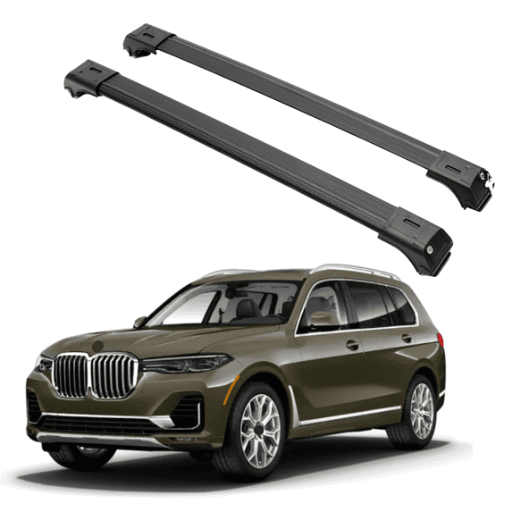 ERKUL Roof Rack Cross Bars for BMW X7 G07 2019-2025 | Aluminum Crossbars with Anti Theft Lock for Rooftop | Compatible with Raised Rails - Black