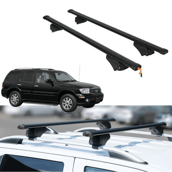 ERKUL Roof Rack Cross Bars for Buick Rainier 2004-2007 | Aluminum Crossbars with Anti Theft Lock for Rooftop | Compatible with Raised Rails - Black