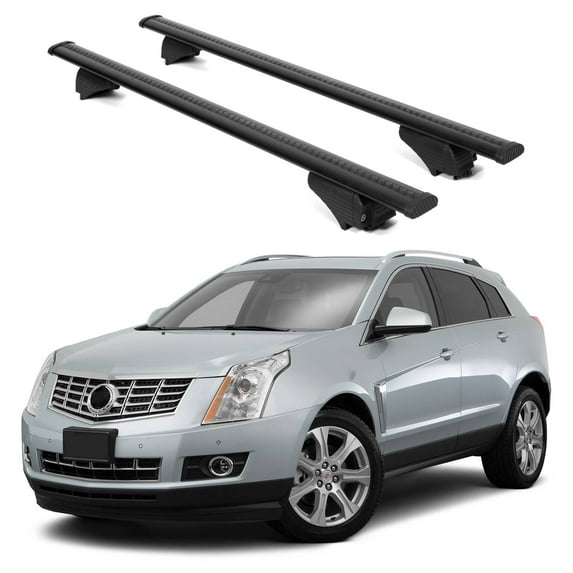 ERKUL Roof Rack Cross Bars for Cadillac SRX 2010-2016 | Aluminum Crossbars with Anti Theft Lock for Rooftop | Compatible with Raised Rails - Black