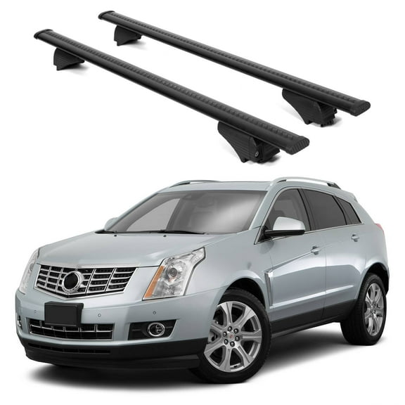 ERKUL Roof Rack Cross Bars for Cadillac SRX 2010-2016 | Aluminum Crossbars with Anti Theft Lock for Rooftop | Compatible with Raised Rails - Black