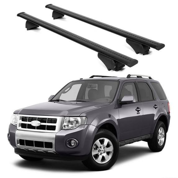 ERKUL Roof Rack Cross Bars for Ford Escape 2008-2012 | Aluminum Crossbars with Anti Theft Lock for Rooftop | Compatible with Raised Rails - Black
