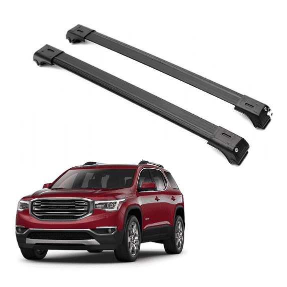ERKUL Roof Rack Cross Bars for GMC Acadia 2017-2023 | Aluminum Crossbars with Anti Theft Lock for Rooftop | Compatible with Raised Rails - Black