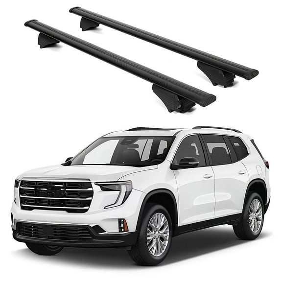 ERKUL Roof Rack Cross Bars for GMC Acadia 2024-2025 | Aluminum Crossbars with Anti Theft Lock for Rooftop | Compatible with Raised Rails - Black