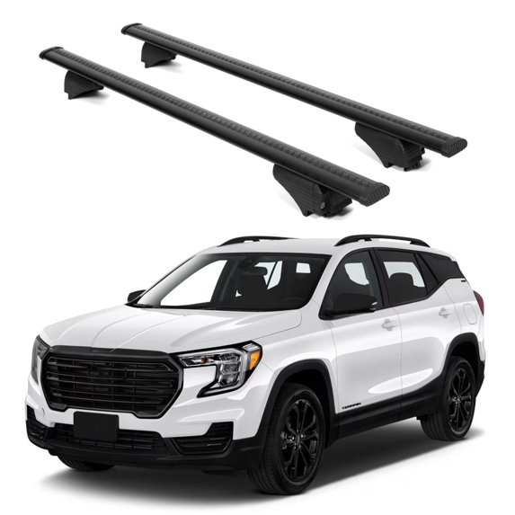 ERKUL Roof Rack Cross Bars for GMC Terrain 2018-2024 | Aluminum Crossbars with Anti Theft Lock for Rooftop | Compatible with Raised Rails - Black