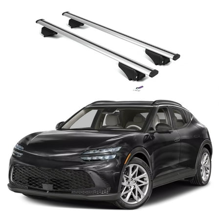 ERKUL Roof Rack Cross Bars for Genesis GV60 2023-2025 | Aluminum Crossbars with Anti Theft Lock for Rooftop | Compatible with Flush Rails - Silver