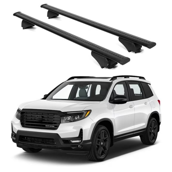 ERKUL Roof Rack Cross Bars for Honda Passport 2019-2024 | Aluminum Crossbars with Anti Theft Lock for Rooftop | Compatible with Raised Rails - Black
