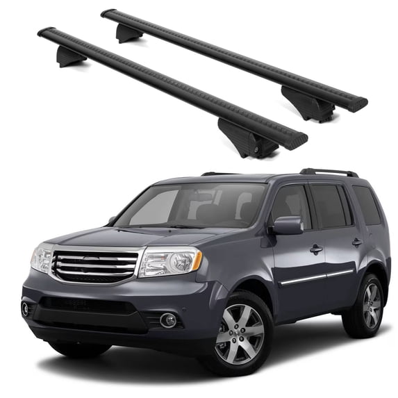 ERKUL Roof Rack Cross Bars for Honda Pilot 2009-2015 | Aluminum Crossbars with Anti Theft Lock for Rooftop | Compatible with Raised Rails - Black
