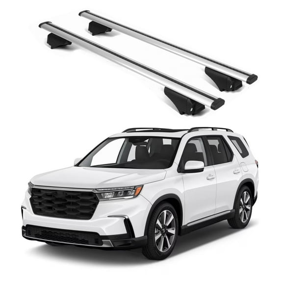 ERKUL Roof Rack Cross Bars for Honda Pilot 2023-2024 | Aluminum Crossbars with Anti Theft Lock for Rooftop | Compatible with Raised Rails - Silver