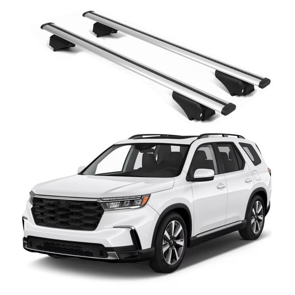 ERKUL Roof Rack Cross Bars for Honda Pilot 2023-2024 | Aluminum Crossbars with Anti Theft Lock for Rooftop | Compatible with Raised Rails - Silver