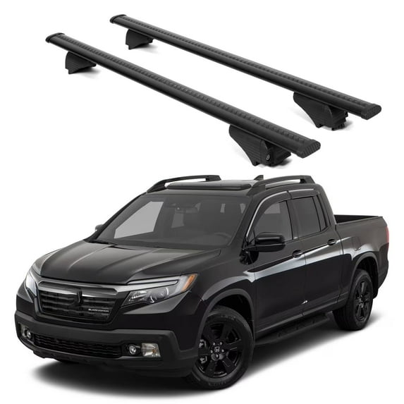 ERKUL Roof Rack Cross Bars for Honda Ridgeline 2017-2024 | Aluminum Crossbars with Anti Theft Lock for Rooftop | Compatible with Raised Rails - Black