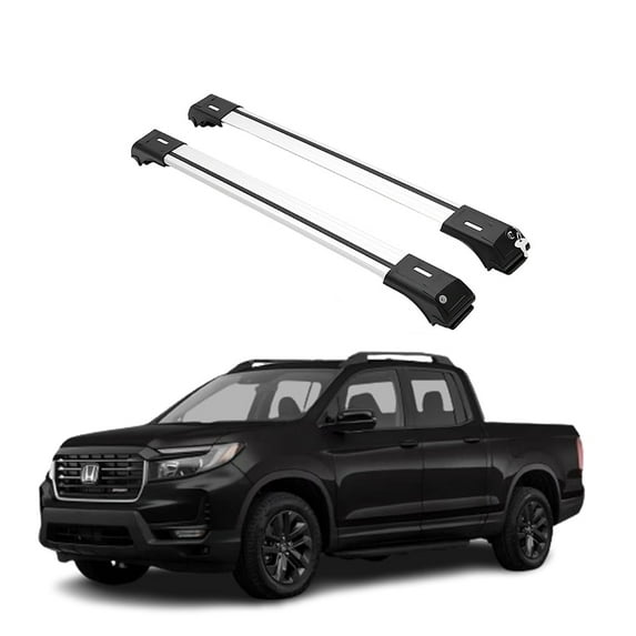 ERKUL Roof Rack Cross Bars for Honda Ridgeline 2017-2025 | Anti-Theft Lock Aluminum Crossbars for Rooftop | Compatible with Raised Rails - Silver