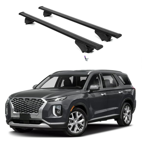 ERKUL Roof Rack Cross Bars for Hyundai Palisade 2019-2025 | Aluminum Crossbars with Anti Theft Lock for Rooftop | Compatible with Flush Rails - Black