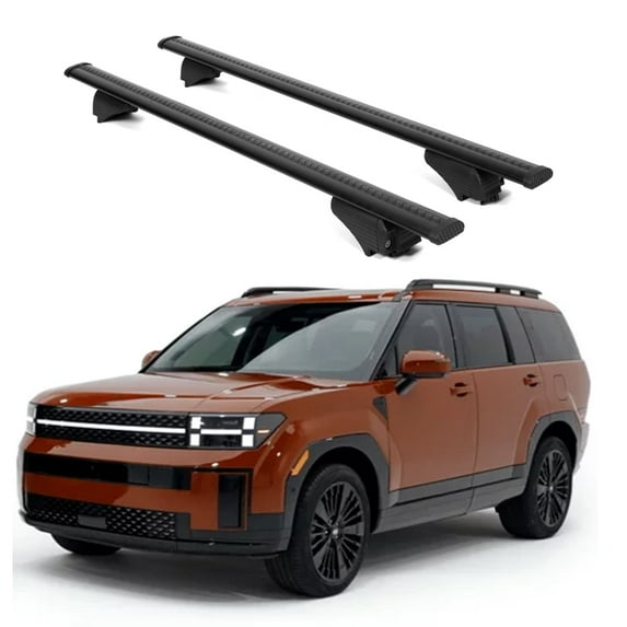 ERKUL Roof Rack Cross Bars for Hyundai Santa Fe 2025 | Aluminum Crossbars with Anti Theft Lock for Rooftop | Compatible with Raised Rails - Black