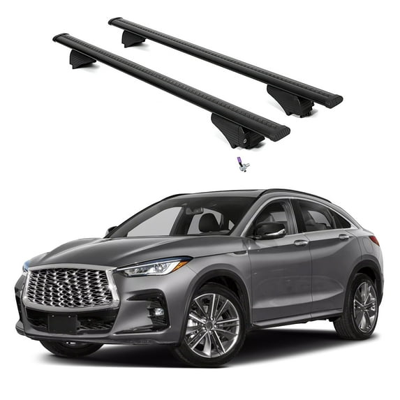 ERKUL Roof Rack Cross Bars for INFINITI QX55 2022-2025 | Aluminum Crossbars with Anti Theft Lock for Rooftop | Compatible with Flush Rails - Black