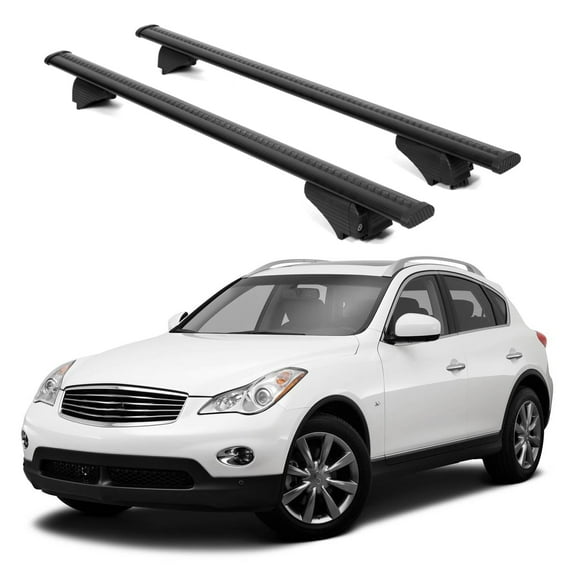 ERKUL Roof Rack Cross Bars for Infiniti QX50 2014-2018 | Aluminum Crossbars with Anti Theft Lock for Rooftop | Compatible with Raised Rails - Black
