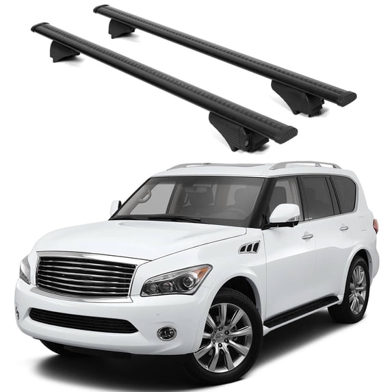 ERKUL Roof Rack Cross Bars for Infiniti QX56 2011-2013 | Aluminum Crossbars with Anti Theft Lock for Rooftop | Compatible with Raised Rails - Black