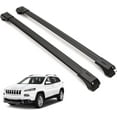 thumbnail image 1 of ERKUL Roof Rack Cross Bars for Jeep Cherokee 2014-2023 | Aluminum Crossbars with Anti Theft Lock for Rooftop | Compatible with Raised Rails - Black, 1 of 8
