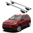 thumbnail image 1 of ERKUL Roof Rack Cross Bars for Jeep Cherokee 2014-2023| Aluminum Crossbars with Anti Theft Lock for Rooftop | Compatible with Raised Rails - Silver, 1 of 7