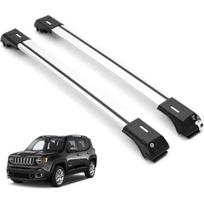 ERKUL Roof Rack Cross Bars for Jeep Renegade 2015-2024 | Aluminum Crossbars with Anti Theft Lock for Rooftop | Compatible with Raised Rails - Silver