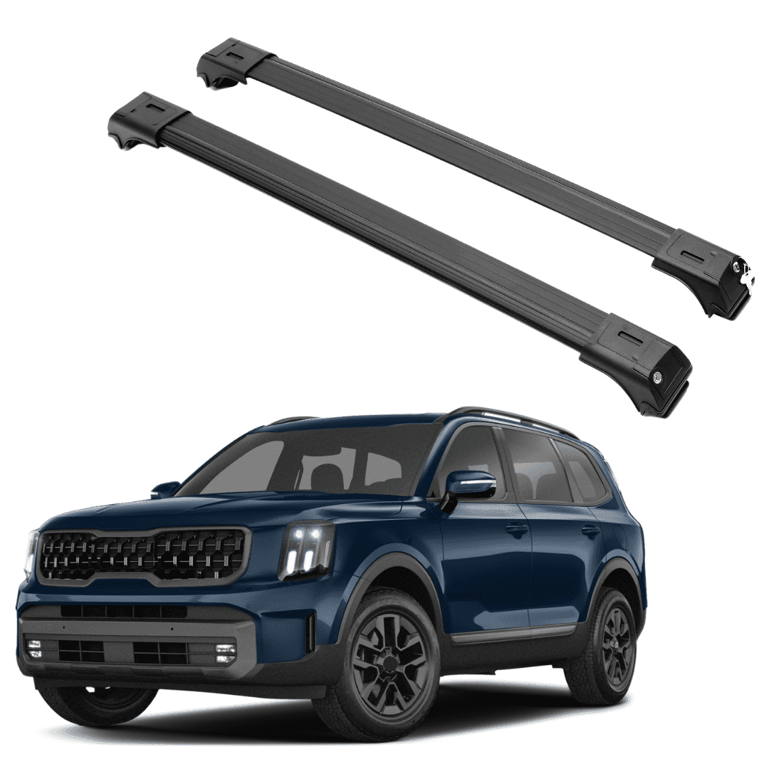 ERKUL Roof Rack Cross Bars for Kia Telluride 2020-2024 X-Line, X-Pro | Fits Raised Side Rails | Black