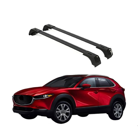 ERKUL Roof Rack Cross Bars for Mazda CX-30 2020-2025 | Aluminum Crossbars with Anti Theft Lock for Rooftop | Compatible with Flush Rails - Black