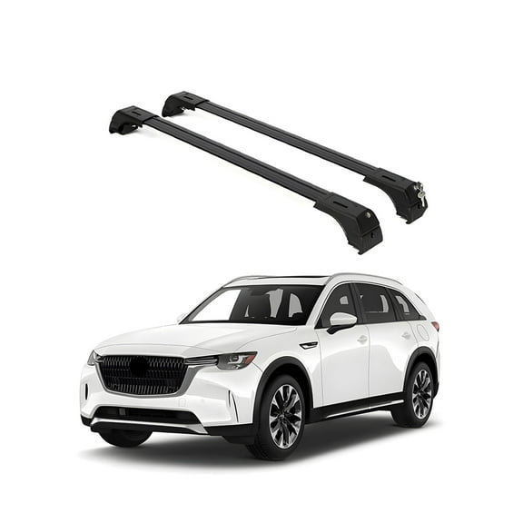 ERKUL Roof Rack Cross Bars for Mazda CX-90 2024 | Aluminum Crossbars with Anti Theft Lock for Rooftop | Compatible with Flush Rails - Black