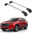 thumbnail image 1 of ERKUL Roof Rack Cross Bars for Mazda CX9 CX-9 2016-2024 | Aluminum Crossbars with Anti Theft Lock for Rooftop | Compatible with Flush Rails - Silver, 1 of 7