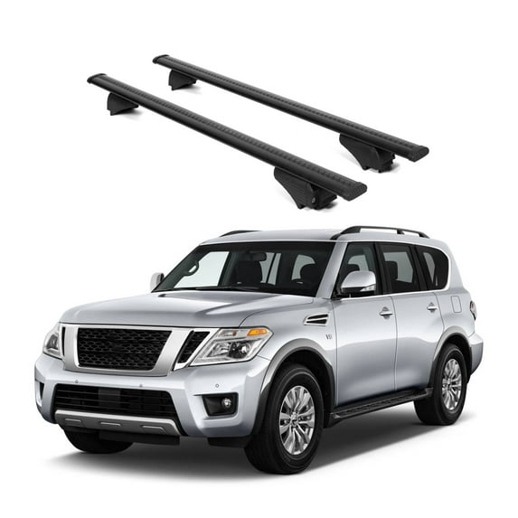 ERKUL Roof Rack Cross Bars for Nissan Armada 2017-2025 | Aluminum Crossbars with Anti Theft Lock for Rooftop | Compatible with Raised Rails - Black