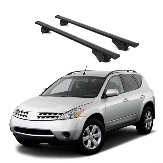 ERKUL Roof Rack Cross Bars for Nissan Murano 2003-2014 | Aluminum Crossbars with Anti Theft Lock for Rooftop | Compatible with Raised Rails - Black