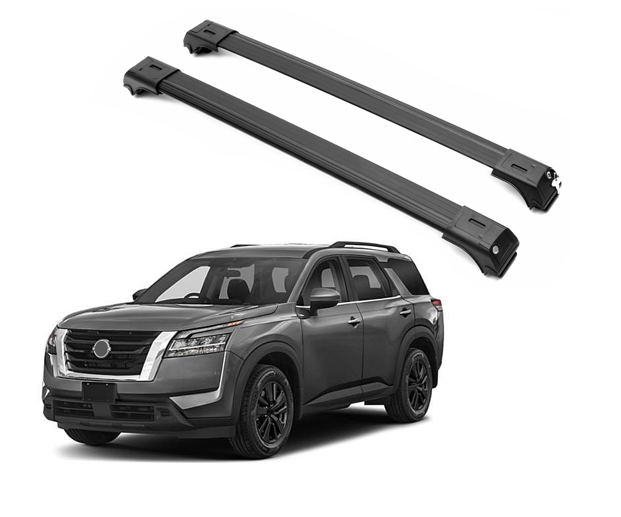 ERKUL Roof Rack Cross Bars for Nissan Pathfinder 2022-2024 | Anti-Theft Lock Aluminum Crossbars for Rooftop, Cargo Carrier, Luggage | Black