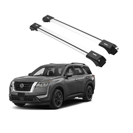 ERKUL Roof Rack Cross Bars for Nissan Pathfinder 2022-2024 | Anti-Theft Lock Aluminum Crossbars for Rooftop, Cargo Carrier, Luggage | Silver
