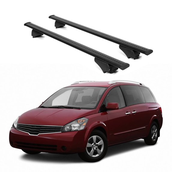 ERKUL Roof Rack Cross Bars for Nissan Quest 2004-2010 | Aluminum Crossbars with Anti Theft Lock for Rooftop | Compatible with Raised Rails - Black