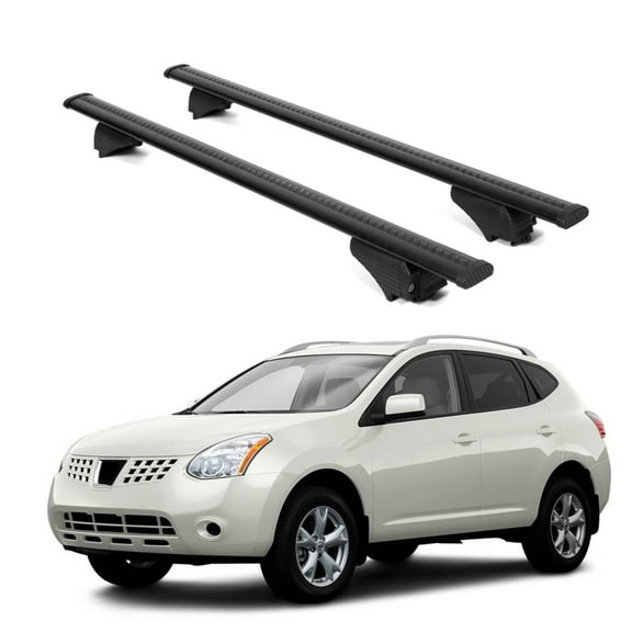 ERKUL Roof Rack Cross Bars for Nissan Rogue 2008-2013 | Aluminum Crossbars with Anti Theft Lock for Rooftop | Compatible with Raised Rails - Black
