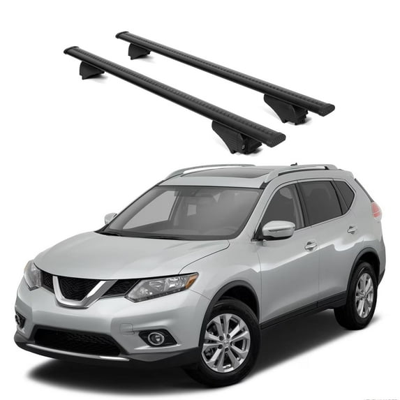 ERKUL Roof Rack Cross Bars for Nissan Rogue 2014-2020 | Aluminum Crossbars with Anti Theft Lock for Rooftop | Compatible with Raised Rails - Black
