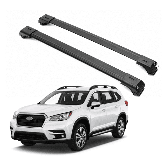 ERKUL Roof Rack Cross Bars for Subaru Ascent 2019-2024 | Aluminum Crossbars with Anti Theft Lock for Rooftop | Compatible with Raised Rails - Black