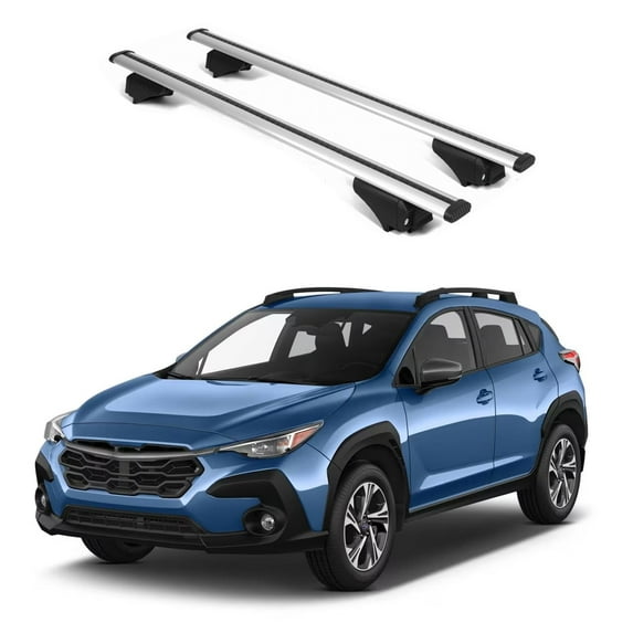 ERKUL Roof Rack Cross Bars for Subaru Crosstrek 2025 | Aluminum Crossbars with Anti Theft Lock for Rooftop | Compatible with Raised Rails - Silver