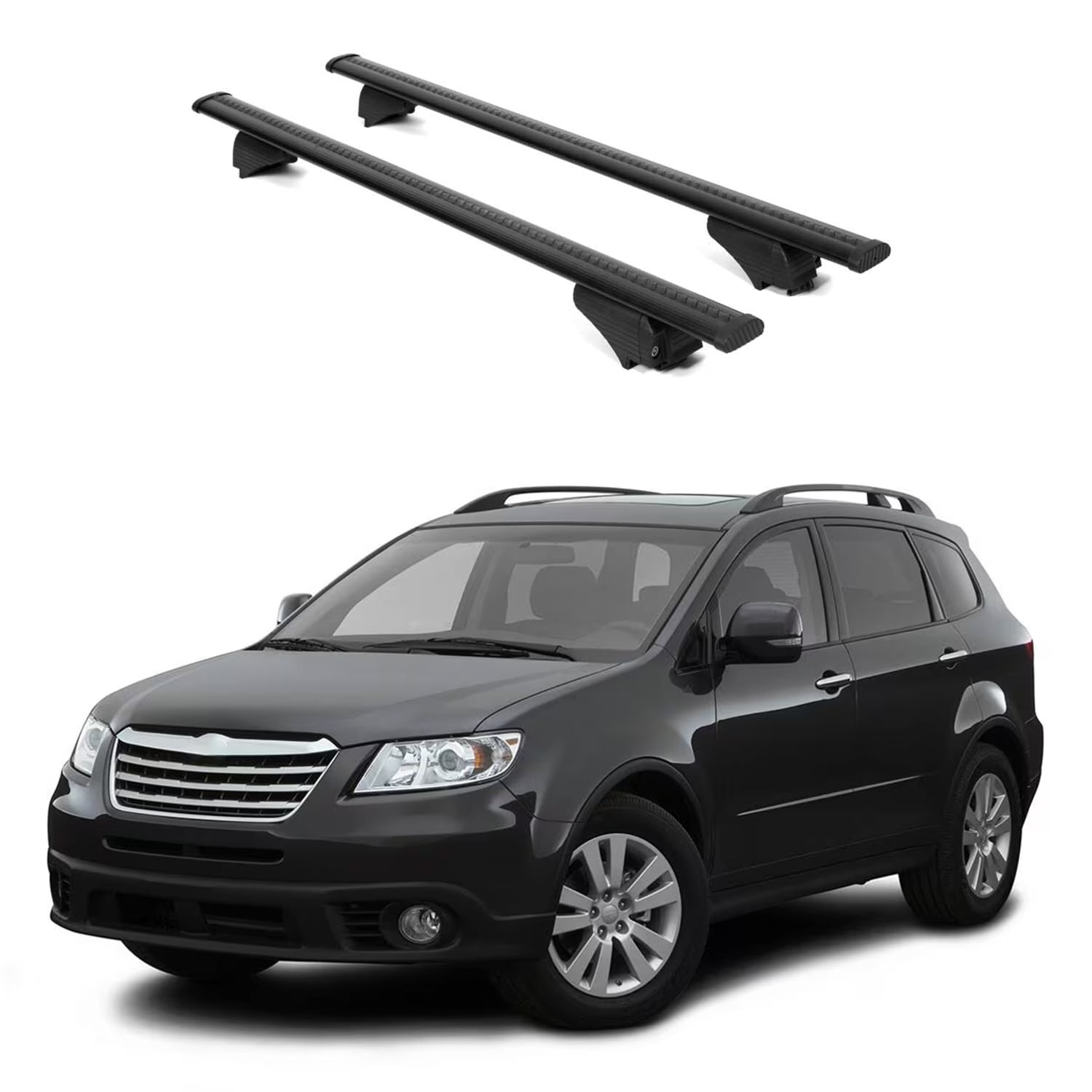 ERKUL Roof Rack Cross Bars for Subaru Tribeca 2008-2014 | Aluminum Crossbars with Anti Theft Lock for Rooftop | Compatible with Raised Rails - Black