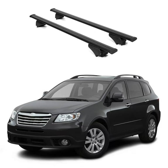 ERKUL Roof Rack Cross Bars for Subaru Tribeca 2008-2014 | Aluminum Crossbars with Anti Theft Lock for Rooftop | Compatible with Raised Rails - Black