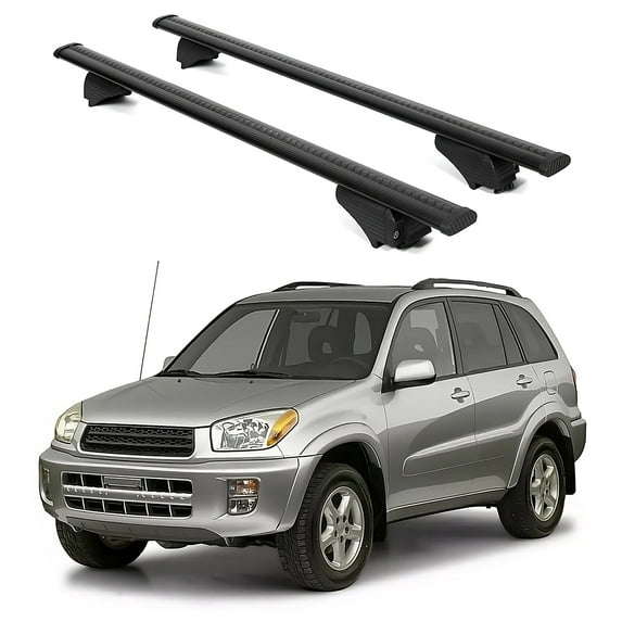 ERKUL Roof Rack Cross Bars for Toyota RAV4 1996-2006 | Aluminum Crossbars with Anti Theft Lock for Rooftop | Compatible with Raised Rails - Black