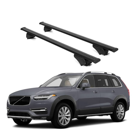 ERKUL Roof Rack Cross Bars for Volvo XC90 2016-2025 | Aluminum Crossbars with Anti Theft Lock for Rooftop | Compatible with Raised Rails - Black