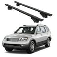 thumbnail image 1 of ERKUL Roof Rack Cross Bars for kia Borrego 2009 | Aluminum Crossbars with Anti Theft Lock for Rooftop | Compatible with Raised Rails - Black, 1 of 8