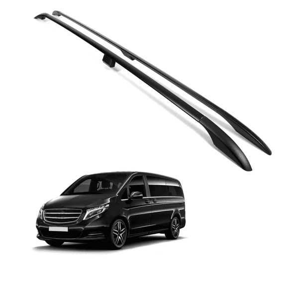 ERKUL Roof Side Rails for Mercedes Benz Metris Long Wheelbase 2014-2023 | All Weather Roof Rack Aluminum Side Rail for Rooftop Luggage Carrier, Canoe, Ski, Snowboard | Black