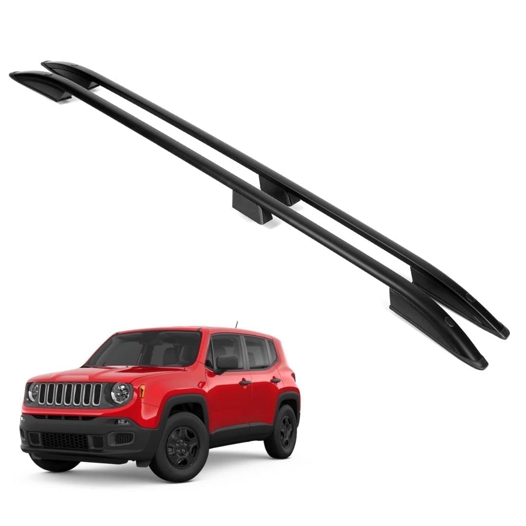 ERKUL Roof Side Rails Rack for Jeep Renegade 2015-2025 | All Weather Roof Rack Aluminum Side Rails for Rooftop,Luggage Carrier,Kayak,Canoe,Ski,Snowboard | Black