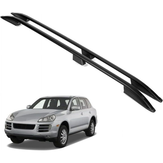ERKUL Roof Side Rails Rack Porsche Cayenne 2003-2010 | All Weather Roof Rack Aluminum Side Rails for Rooftop, Luggage Carrier, Kayak, Canoe, Ski, Snowboard | Black