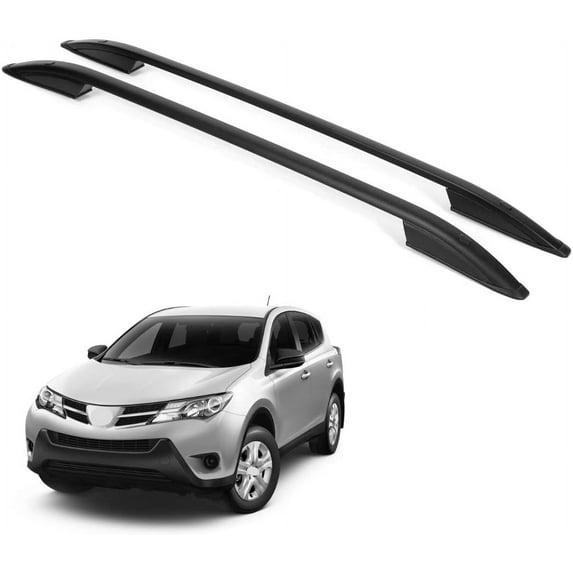 ERKUL Roof Side Rails Rack for Toyota RAV4 2013-2018 | All Weather Roof Rack Aluminum Side Rails for Rooftop, Luggage Carrier, Kayak, Canoe, Ski, Snowboard | Black